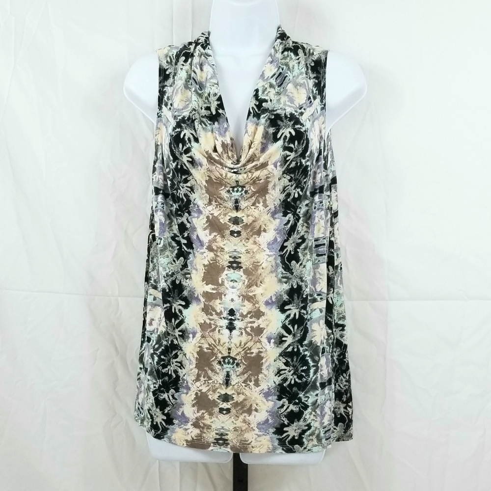 Mossimo Cowl Neck Kaleidoscope Sleeveless Top